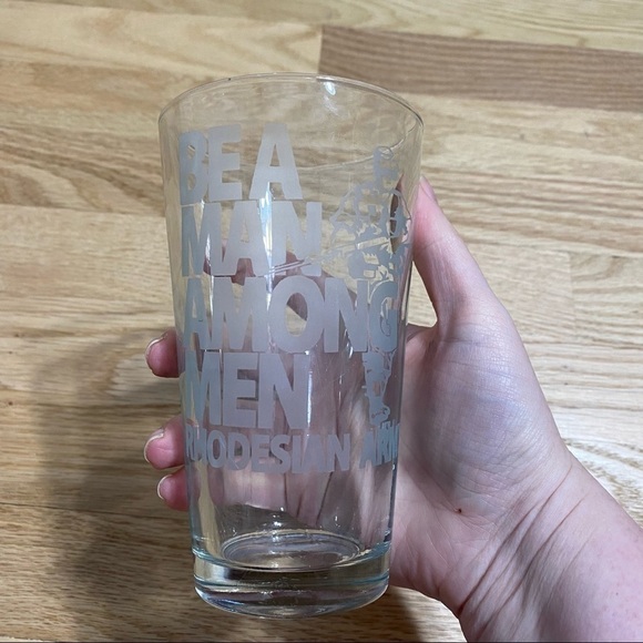 Be A Man Among Men Rhodesian Army Drinking Glass Clear - Picture 2 of 5